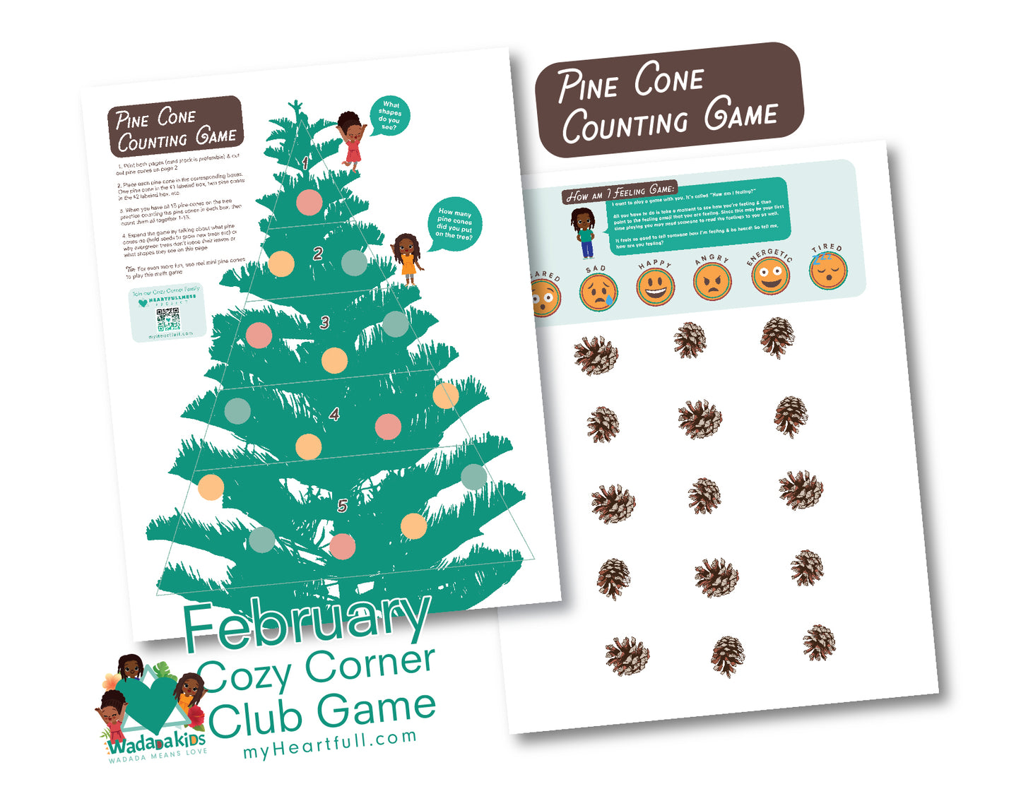 Pine Cone Counting Game: FEBRUARY Cozy Corner Game