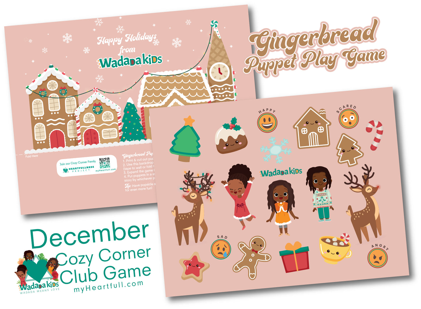 Gingerbread Puppet Play Game: DECEMBER Cozy Corner Game