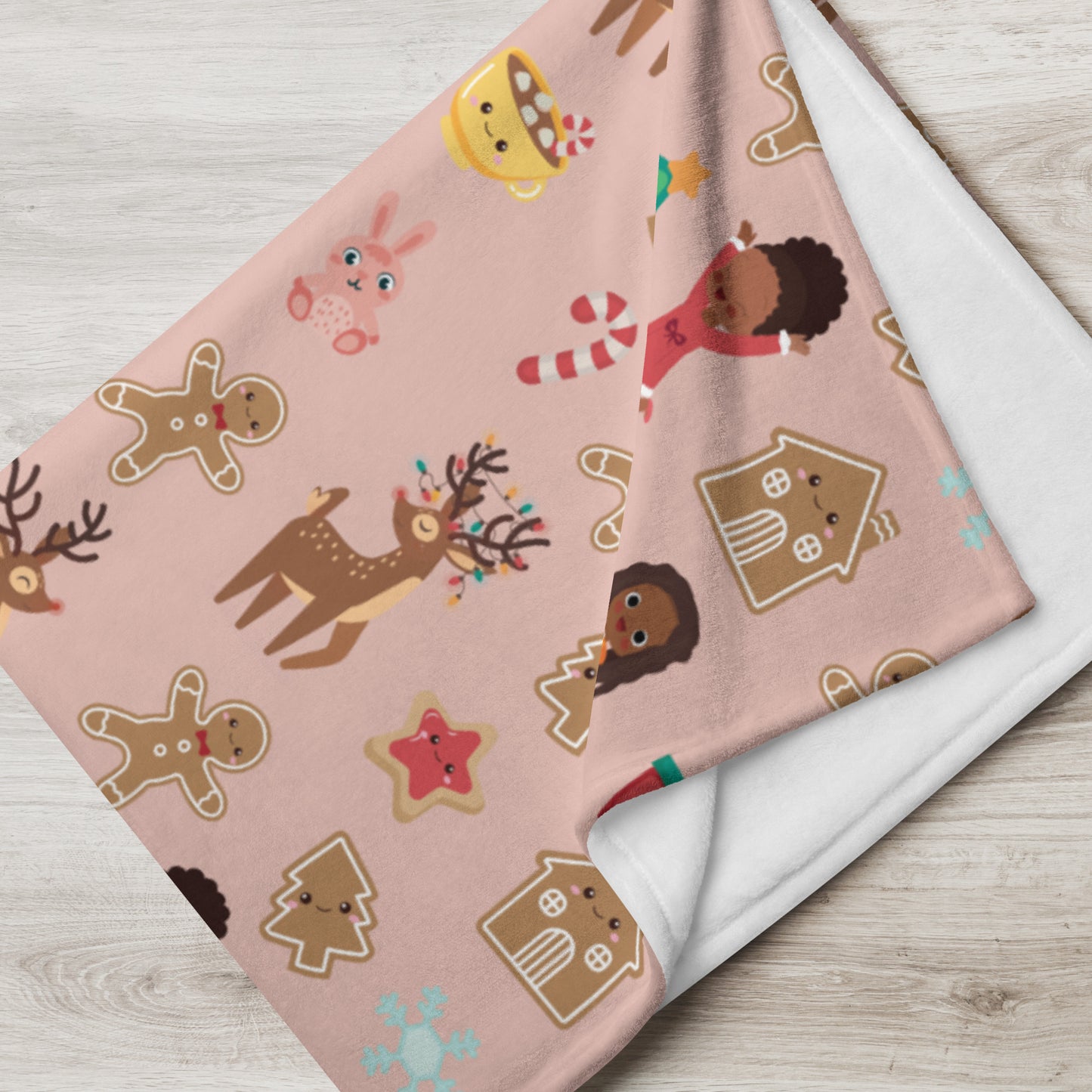 Gingerbread Love Throw Blanket pink