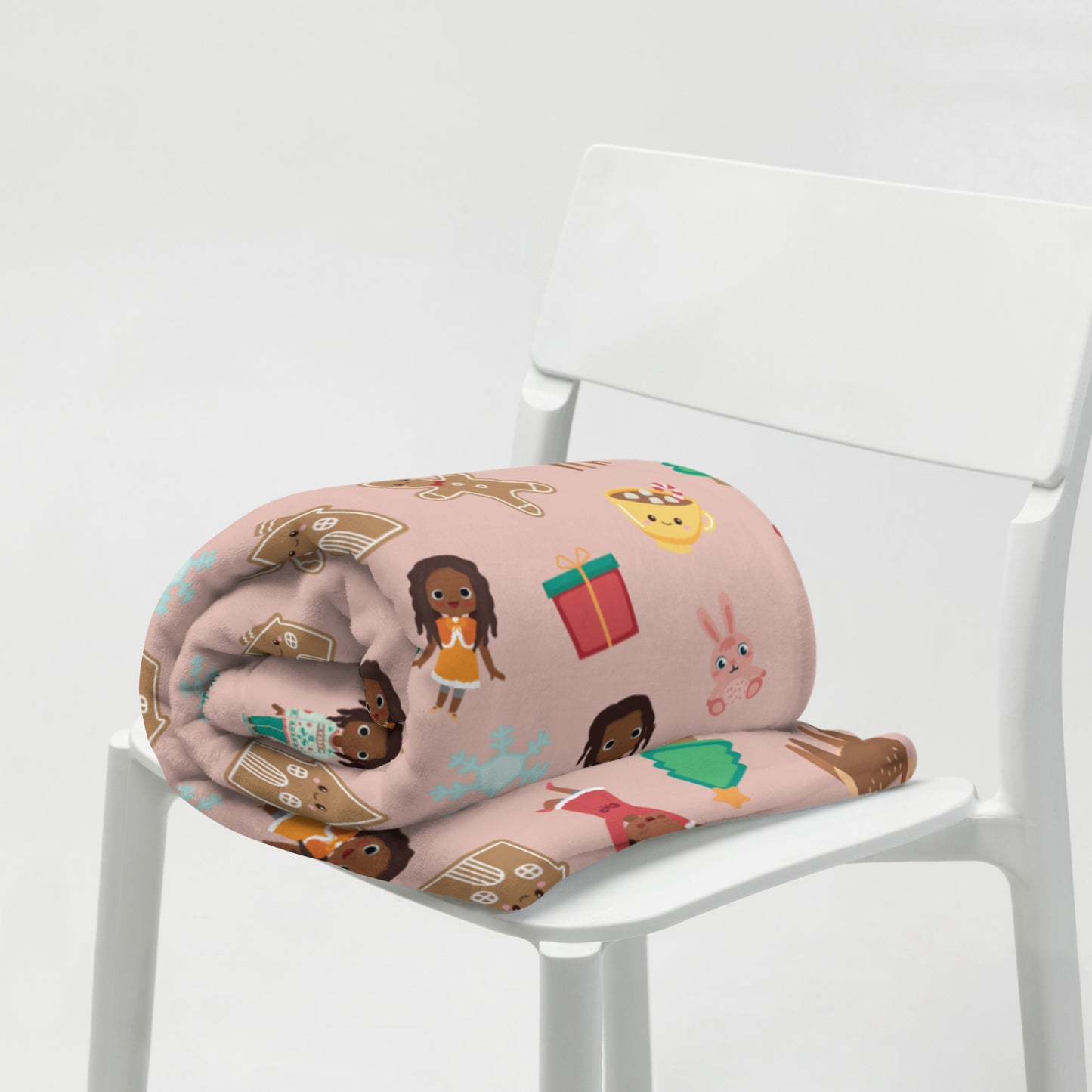 Gingerbread Love Throw Blanket pink